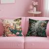 Hot Mmughal Garden with Peacocking Cushion Cover Soft  EasyWash Pillow Case  Versatile for Couch Bed Travel and Office