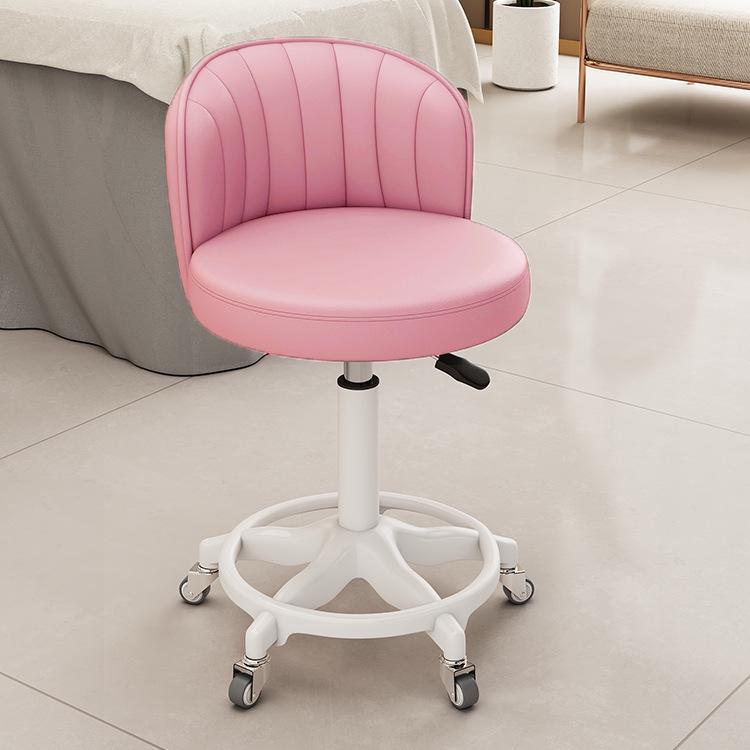 Beauty Rotating Stool with Backrest - Makeup/Barber/Dressing Table Chair with Casters