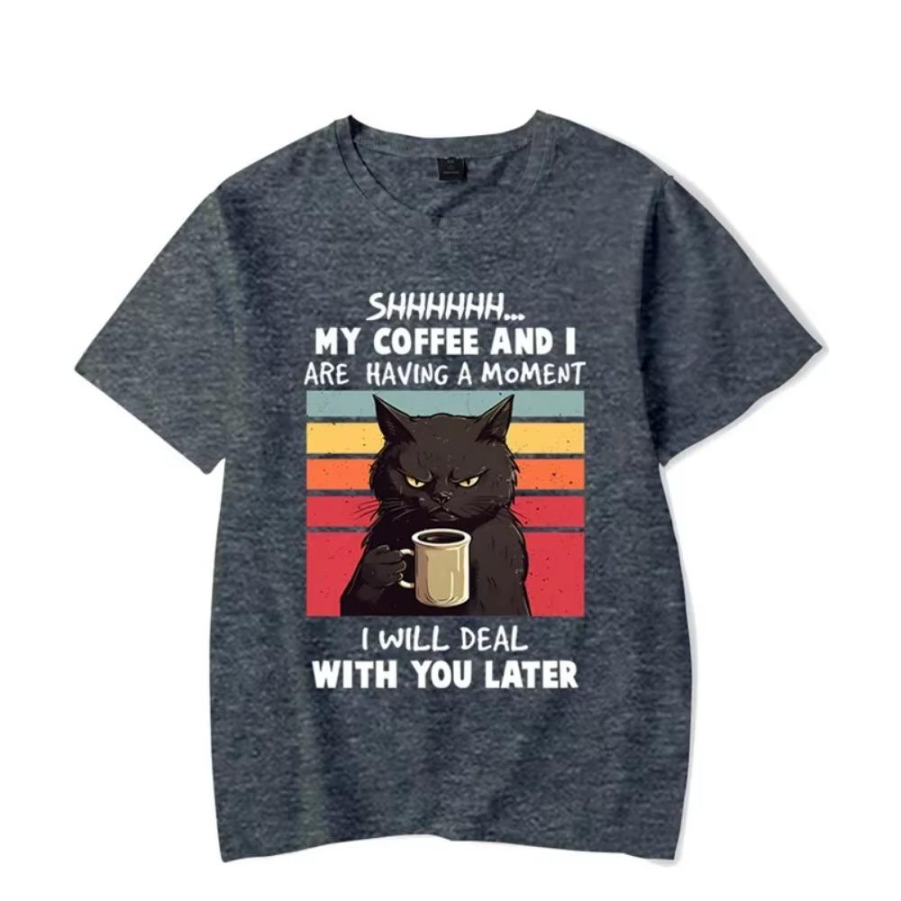 My Coffee and I Are Having A Moment Graphic Tshirt Funny  Tshirt Fashion Harajuku T-shirt Oversized Men Brand T-shirt