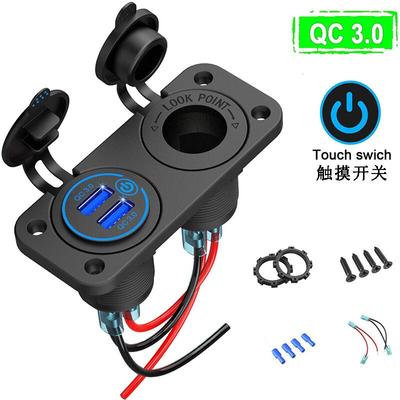 Schnellladung Dual QC3.0 USB-Autoladegerät mit Touch-Schalter Steckdose Wasserdichter Power-Panel-Adapter DIY-Kit für Boot RV