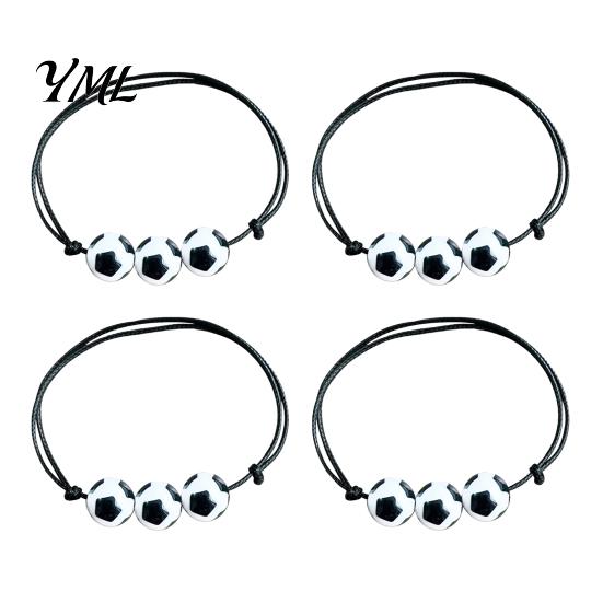 Commemorative Sports Game Gift 4 Pcs Balls Braided Rope Bracelets, Adjustable String Bracelet, Men Women Sport Wrist Decor Handmade Woven Cord