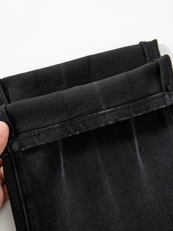 Women's High-Waisted Slim Wide-Leg Denim Jeans - Black Bull Style, Spring 2026, Flattering Elastic Straight-Leg.