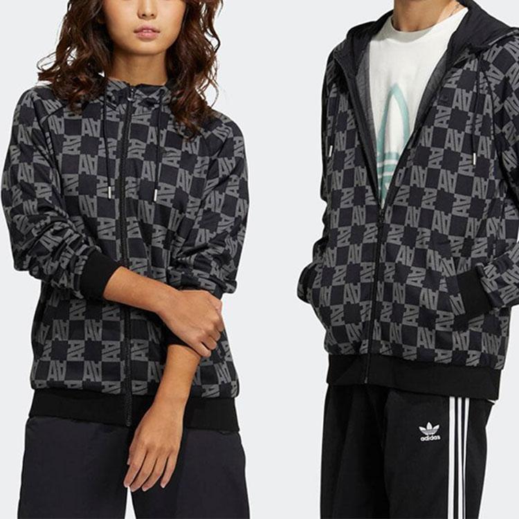 Adidas Logo Printed Hoodie With Drawstring Unisex Jackets Black HR3435
