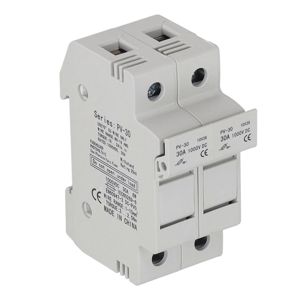 Midget Sicherungshalter 2 Pole 10A Schutz ABS Gehäuse Photovoltaik Sicherungshalter Basis für Schutz
