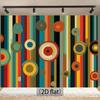 2D Mid-Century Geometric Tapestry for Retro Bedroom & Living Room