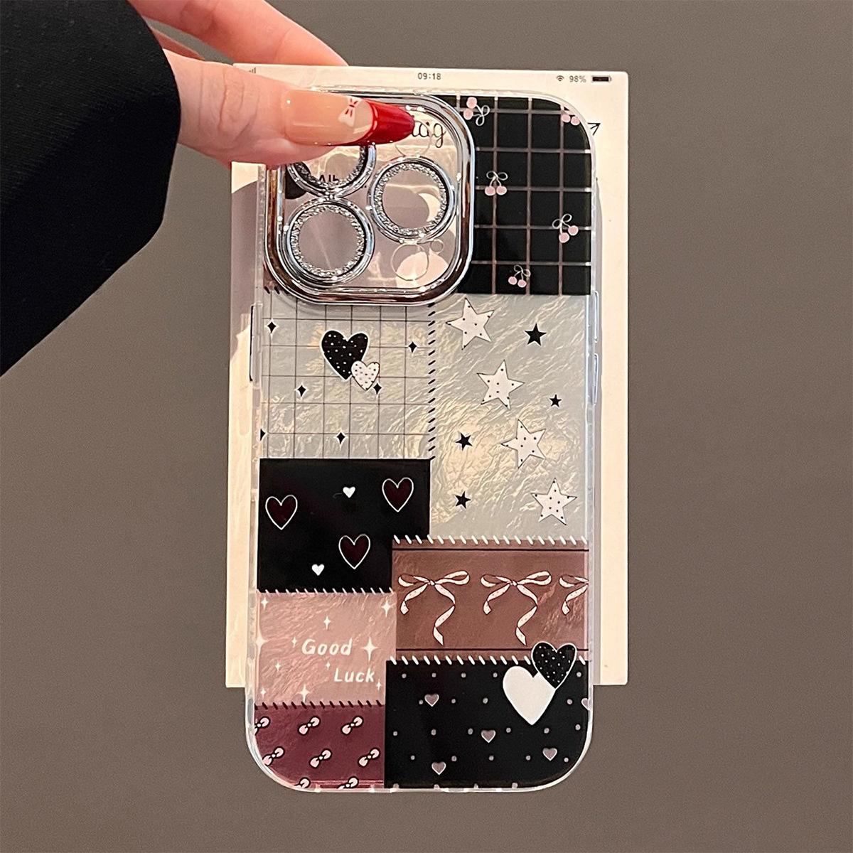 

For Apple Phone Protective Case Iml Hanging Rope 2-in-1 for Xiaomi 15pro Tin Foil Phone Case Niche High-end Feel For iPhone 16PROMAX