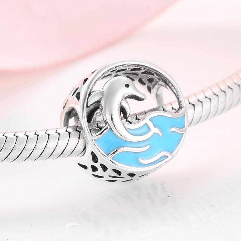 Blue Octopus Lovely Undersea Octopus Shark Dolphin Charms Beads Fit JIUHAO Charm Bangle Bracelets DIY 925 Jewelry Making