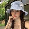 Foldable Women Bucket Hat Striped Sun Hat Casual Fisherman Caps  Unisex