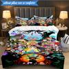 3PCS Owl Adventure In Colorful Land Bedding Set,Including 1pc Duvet Cover And 2pcs Pillowcases Perfect for Bedroom, Dormitory, Fan Christmas Gift