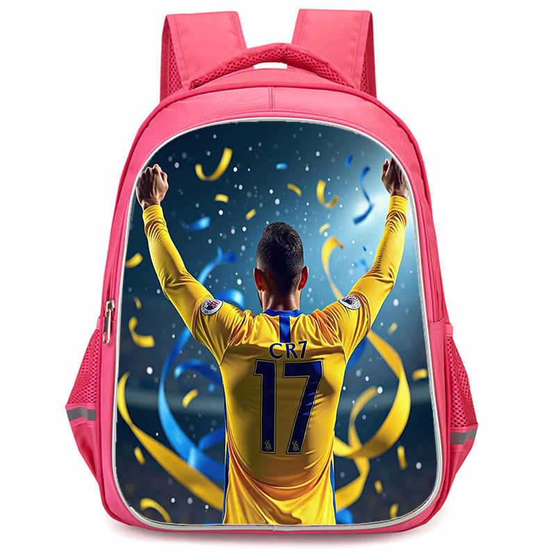 Cr7 Rucksack Hochauflösender Druck Große Kapazität Multifunktion Reißverschluss Oxford Rückenschutz Leichter Rucksack