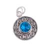 Swiss Blue Topaz Gemstone 925 Sterling Silver Pendant 1.2" Handmade Jewelry For Her EE-28-8