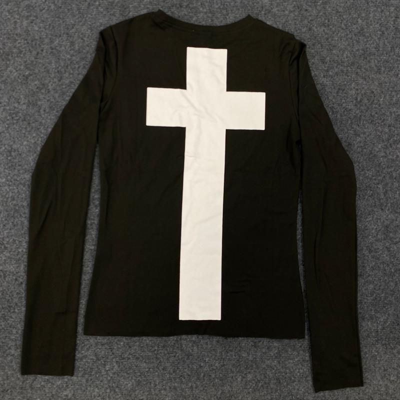 Long sleeved shirt with letter print on both sides in Europe and America
