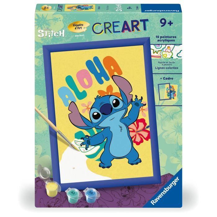 CreArt Kids 18x24cm Stitch, Kit De Peinture Par Numéros Numéro d'Art, Dès 7 Ans, 25844, Ravensburger