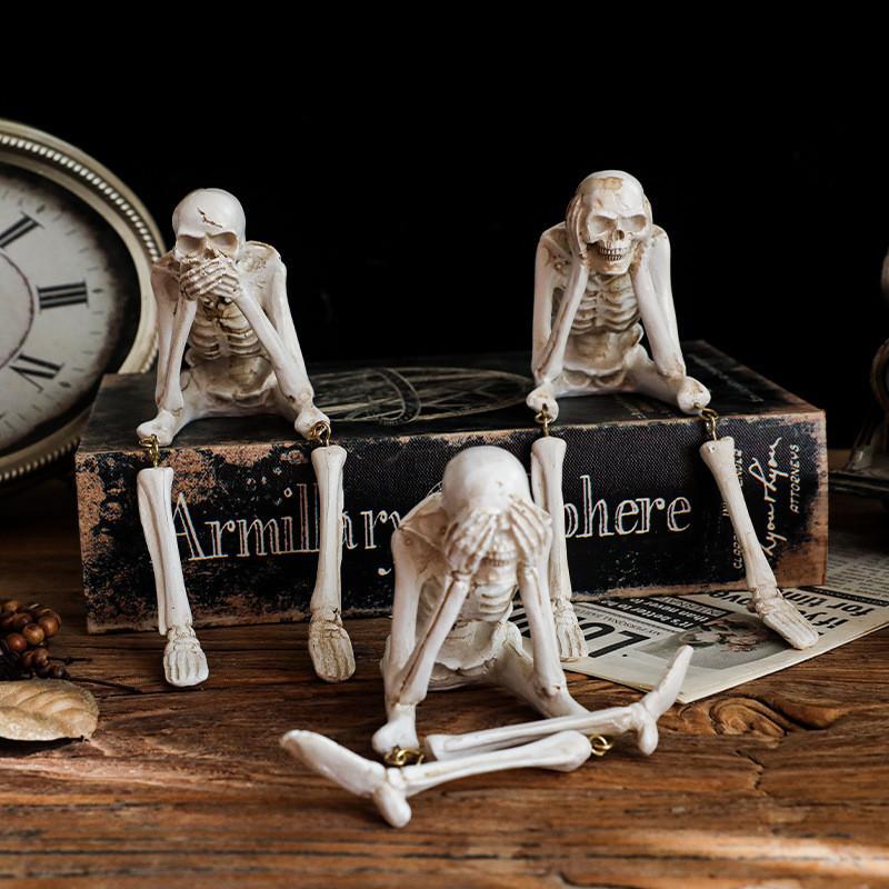 Resin Skull Halloween Decoration Skeleton Craft Decorations Holiday Gifts Party