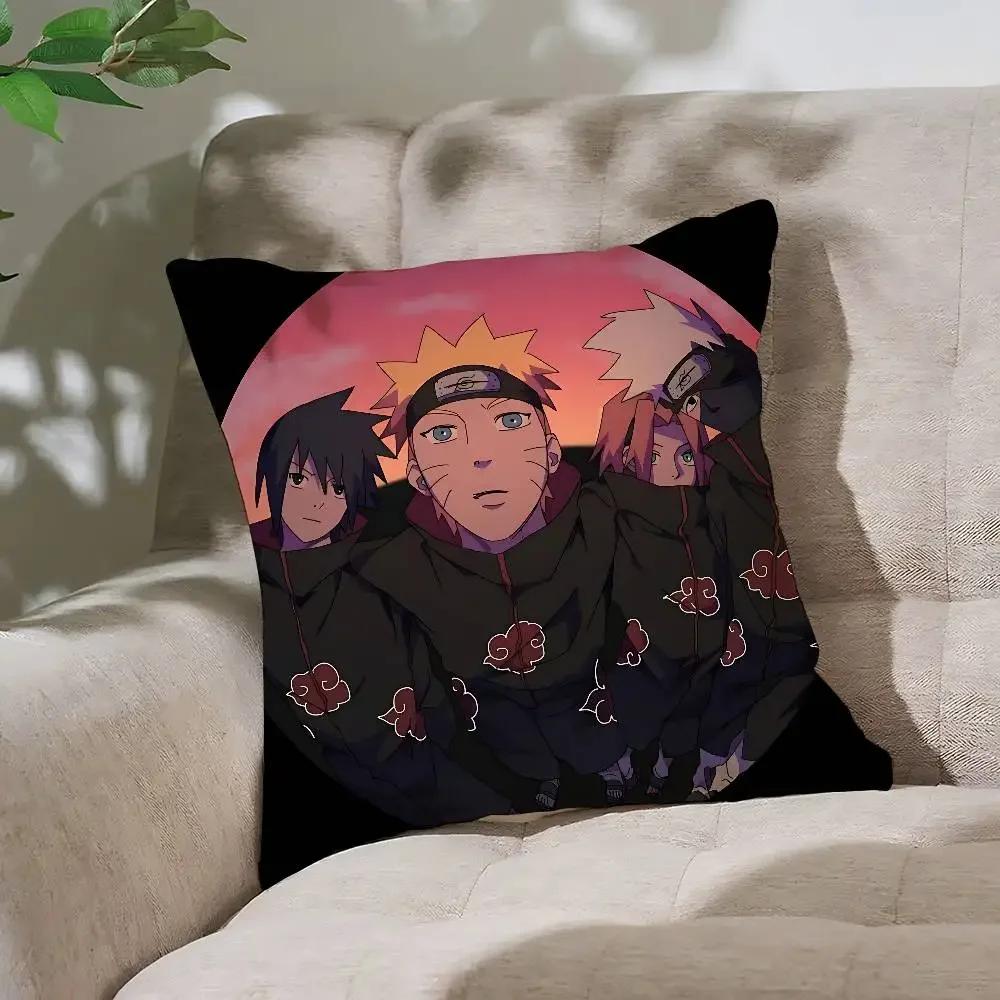 N-NarutoS Pillow Case Cushion Cover Soft Cute Throw Pillow Case For Car Sofa Pillowcase Polyester With Zipper
