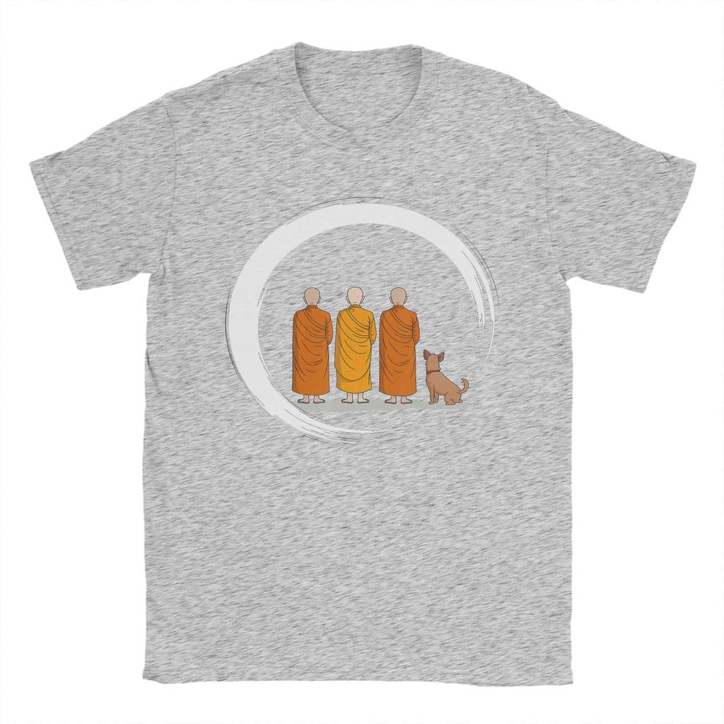 Unisexs Tshirts Peace Walking Monks Minimalist Zen Art Fashion Pure Cotton Tees Short Sleeve T Shirts Crewneck Tops Party