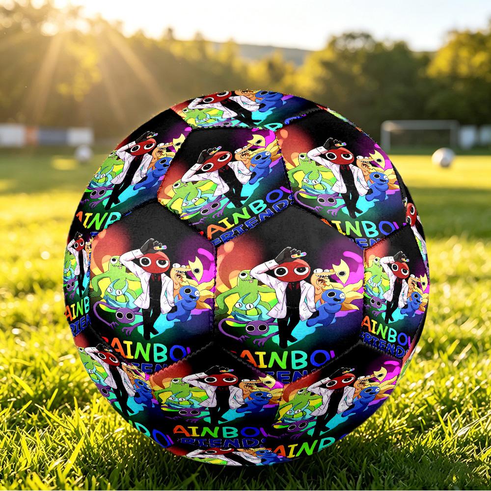 Pallone da Calcio Misura 5 Modello Rainbow Friends, Pallone da Calcio Resistente all'Usura per Partite Allenamento Gioco Sportivo Quotidiano