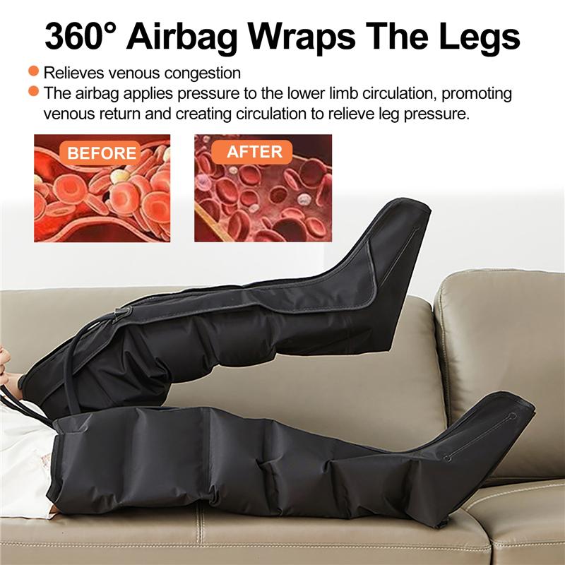 Foot Air Pressure Leg Massager 3-in-1 Modes 360° Full Leg Massage Boots Leg and Foot Air Wave Massager LED Display Controller