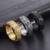 Retro Punk Heren Driehoek Piramide van het Oog van God Ring Roestvrij Staal Ring Verguld Sieraden