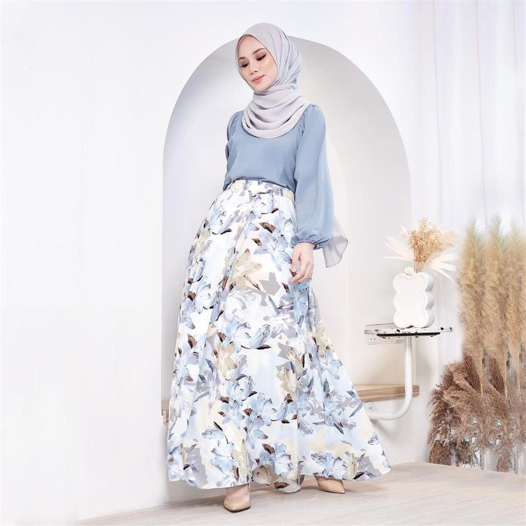Middle Eastern & Southeast Asian Print A-Line Mid-Length Skirt