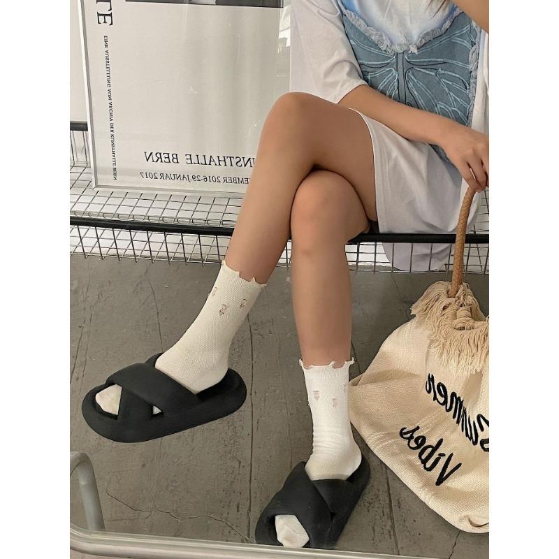 Mesh Breathable Perforated Socks, Anti-pilling Pile Socks, Versatile and Personalized Style, Mid-calf Socks for The School