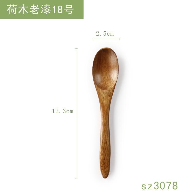 2 piezas de vajilla de madera con letras, al por mayor, cuchara pequeña de madera japonesa, cuchara para miel, cuchara para revolver café, cuchara de madera maciza