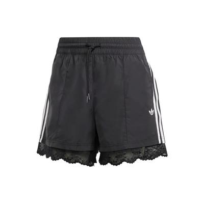 Originals Lace Trim 3-Stripes Shorts With Drawstring Women Bottoms Black II5605