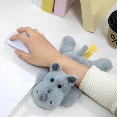 Plush Pendant Wrist Guard Rhino Design Soft Velvet Ergonomic Wrist Support Fluffy Typing Pad Bag Charm