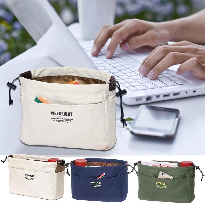 

Inside Purse Organizer Insert Purse Organizer Pouches Large Capacity Purse Cosmetic Bag Canvas Purse Tote Pouch For Travel