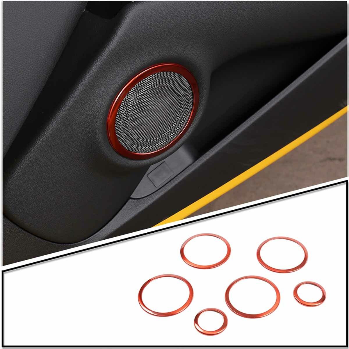 Steel Red Door Audio Speaker Ring Cover Trim for Toyota Supra  A90 19-24