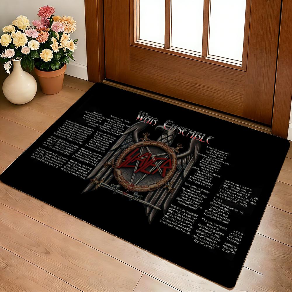 Rock Band S-Slayer Floor Mat Cozy Flannel Soft Thick Non-Slip Mat For Living Room Bedroom Kitchen Decor Rugs
