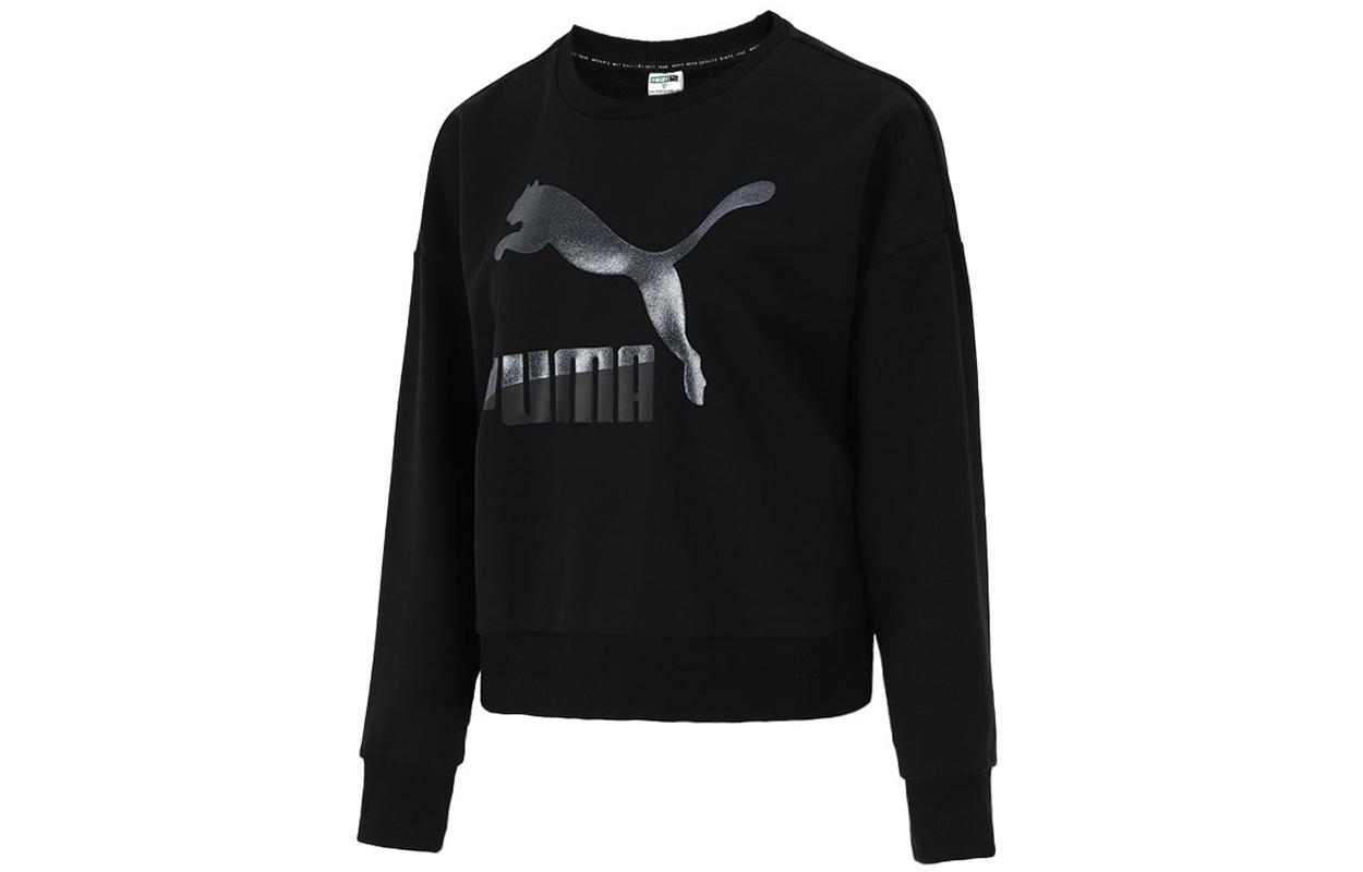 PUMA Sweatshirts Women s Black Crew Neck Moderate Regular 531382-56 XXL