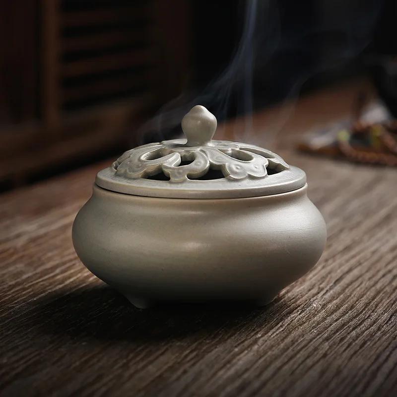 F Special Coil Retro Incense Burner Living Room Ceramic Incense Holder Creative Home Decor Buddha Buddhist Ornaments Xmas Gift