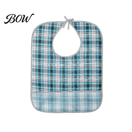 Adult Bibs for Seniors Double-sided Waterproof Bib, with Adjustable Neck Strap, Wide Clothing Protectors Eating Crumb Catcher Large Washable Protector M синий