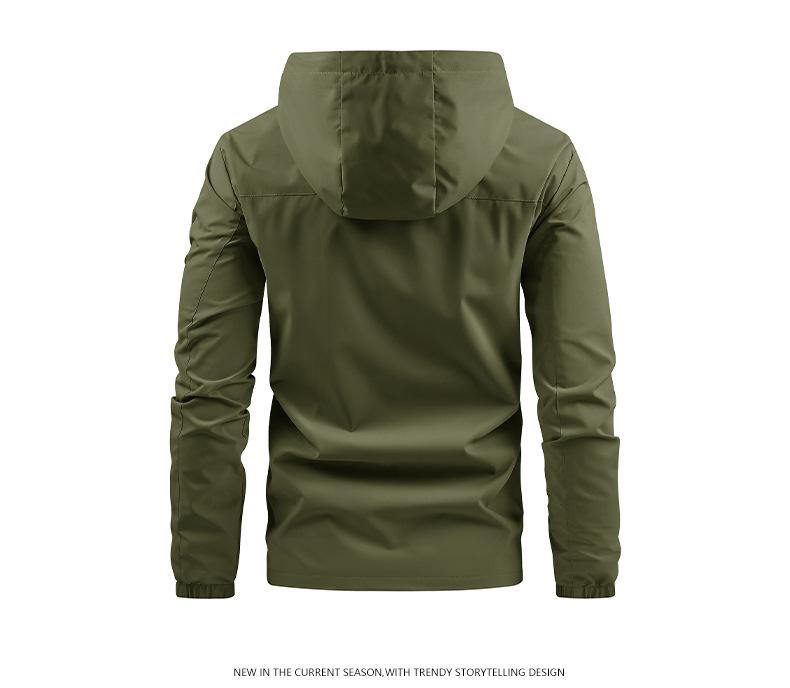 Men's Windproof Hooded Workwear Jacket - Spring & Autumn Casual Trend