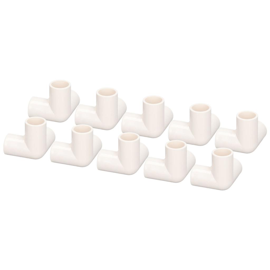 10PCS 3 Way Pipe Fittings PVC Plastic Tee Fitting Elbow Corner Connector 25mm Inner Diameter