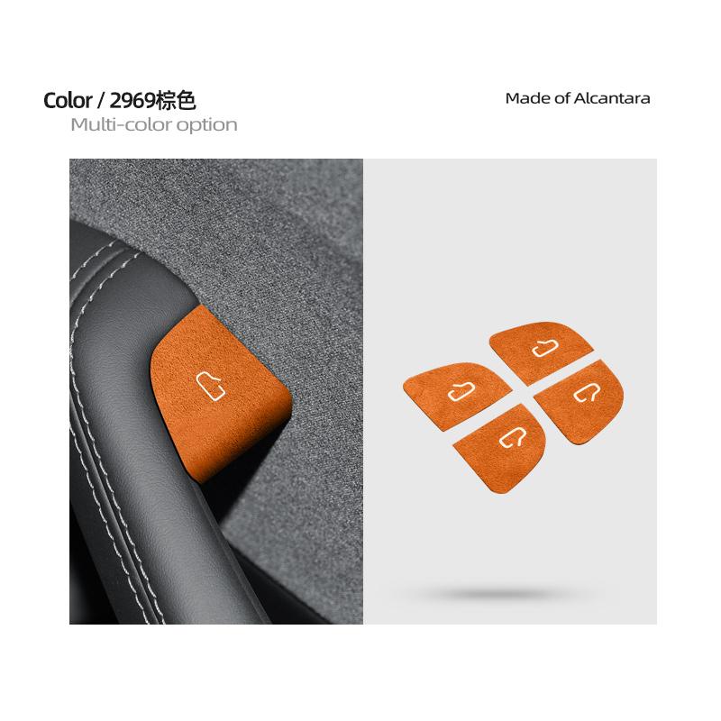 

For New Model 3 + Highland 2024 car door switch button Protection Decorative Sticker Alcantara suede Interior Accessories Alcantara2969