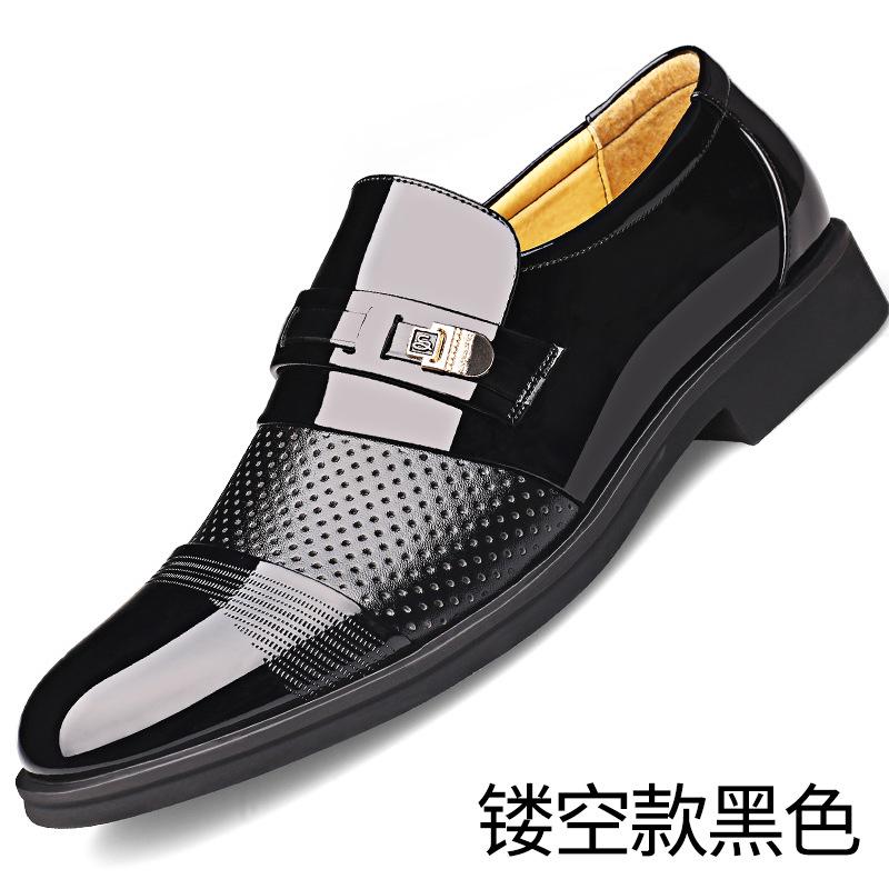 2025 Direct Sales Glossy Leather Shoes Men's Casual Formal Wear Business Inner Height Increase Men's Shoes Breathable and Non-slip