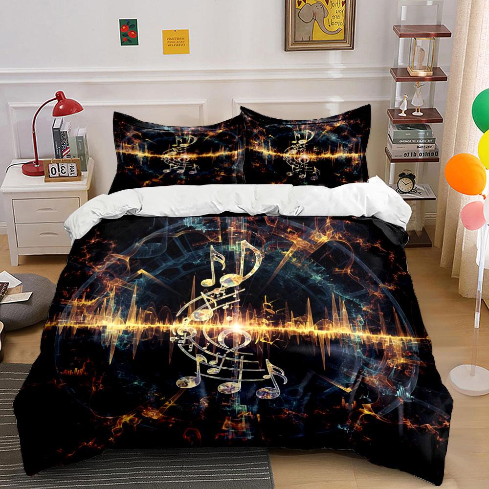 Music Decor Artwork Set Soft Comfortable Duvet Cover Bedding Set Included 1*Duvet Cover & 2*Pillowcases, Gift