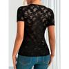 2026 spring and summer new directional elegant women's sexy lace V-neck short-sleeved T-shirt top women