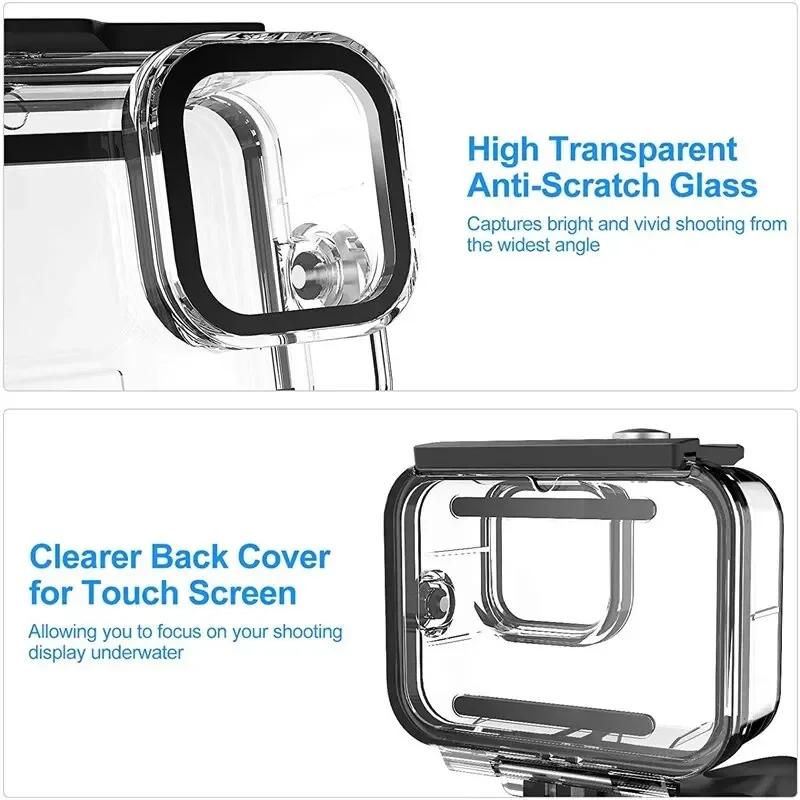Hero 13/12 Waterproof Case Housings Diving Filter Underwater Dive Shell For GoPro Hero 13 12 11 10 9 Action Camera Accessories