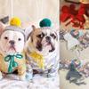 Căciulă Tricotată cu Fleece pentru Câine Căciulă Caldă pentru Pisică Câine Pălărie pentru Animale de Companie Caldă pentru Câine Pălării cu Pompon Pui