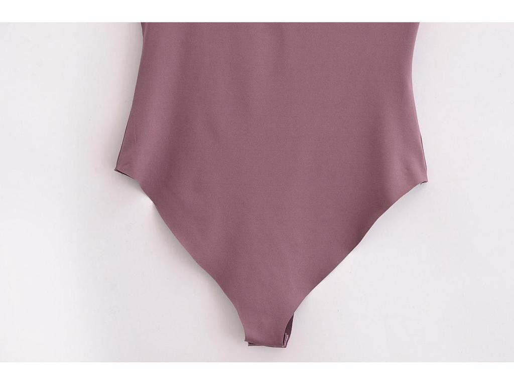 Spring 2025 Women's European & American Style Pleated Slimming Bodysuit