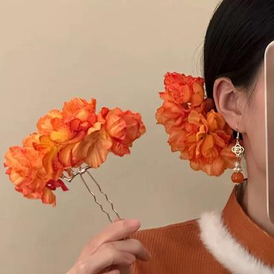 Haarstecker Künstliche Blumen-Dekoration Dutt Haar-Organizer Einfach zu tragen Dekorativ Spliss-Fixierer Handgemacht