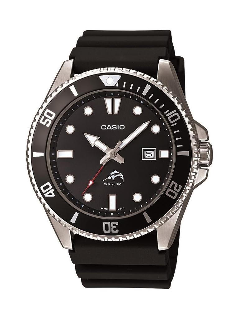 Casio Diver Watch MDV-106-1AV Black Men’s Analog Watch 200M Water Resistant Stainless Steel Case Authentic Casio Ships from Japan