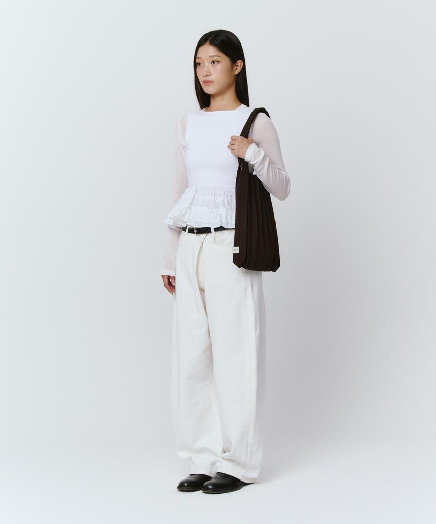Pleatsmama New Shoulder Bag Deep Brown