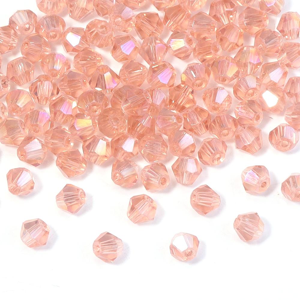200pcs/lot 4mm Colorful Glass Crystal Beads Bicone Beads Loose Spacer Beads For Jewelry Making DIY Bracelet Necklace Accessories
