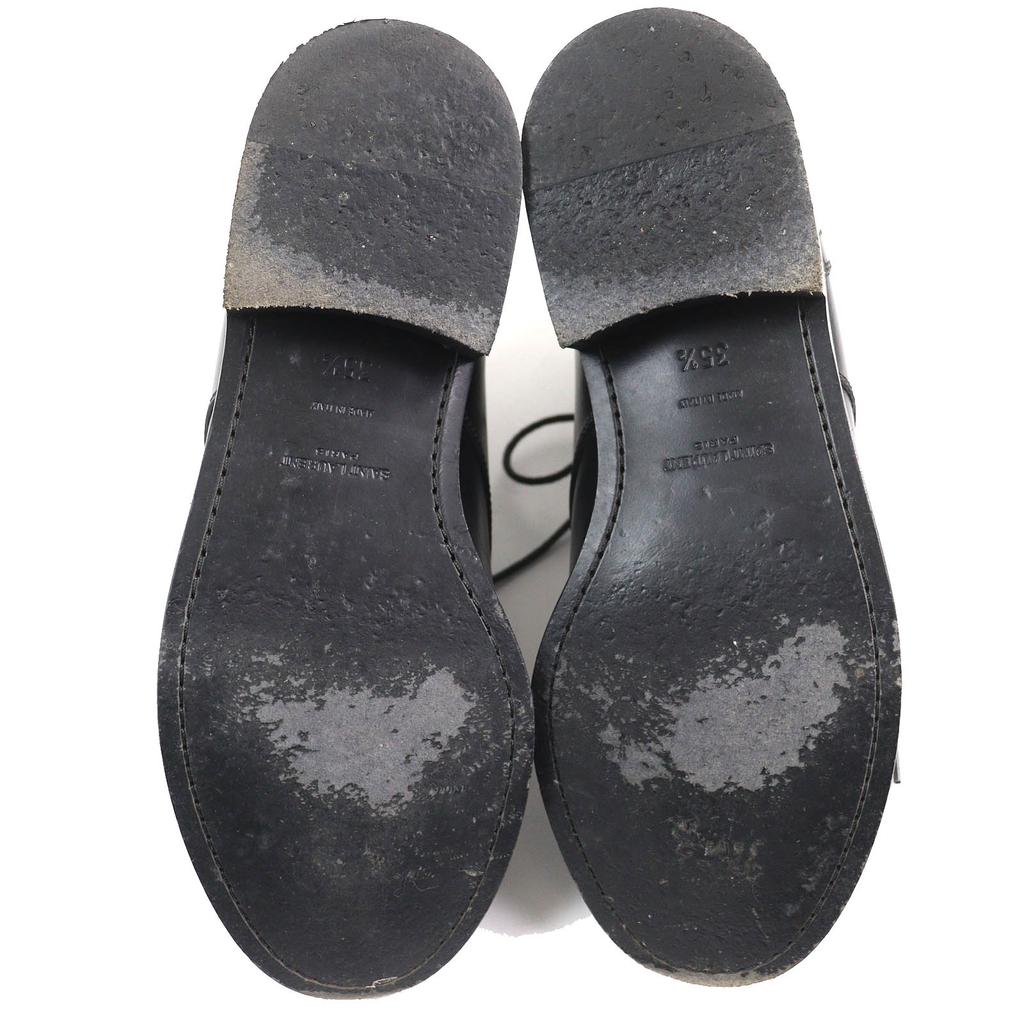 Great SAINT LAURENT PARIS short boots Lace-up Leather black Women 35.5 354530 Used