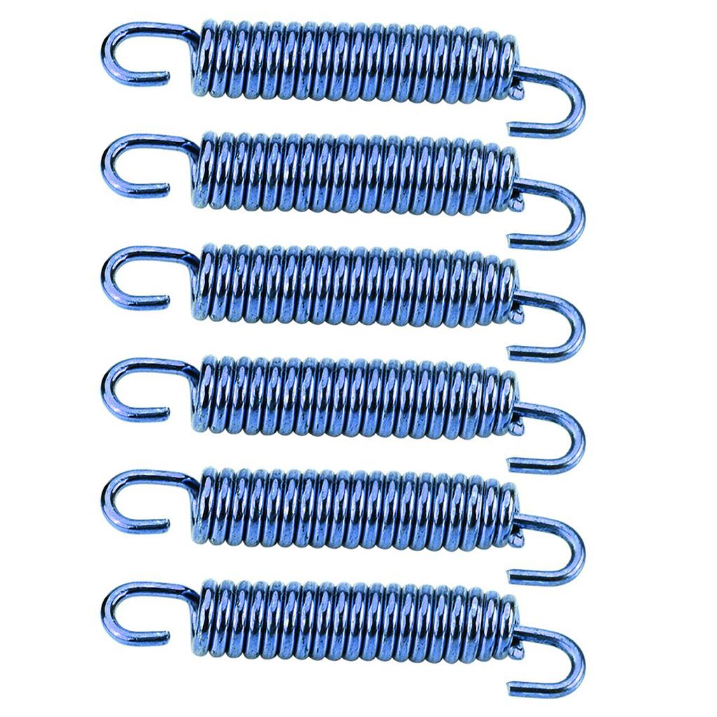 6pcs Stainless Steel Muffler Exhaust Pipe Spring Hooks for Motorcycle Scooter ATV Blue