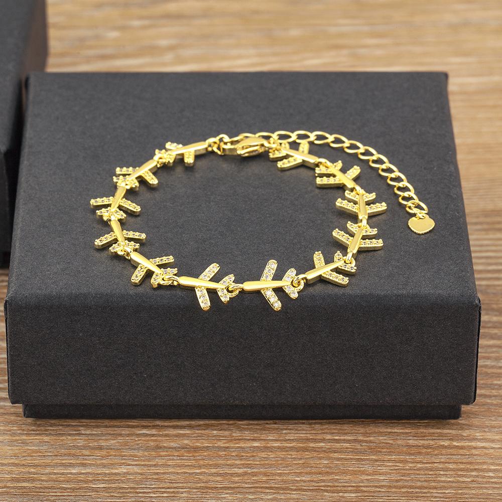 Nidin New Arrival Elegant Flower/Airplane/Star/Heart Shape Shiny Zircon Chain Bracelets Adjustable Accessories Jewelry For Women